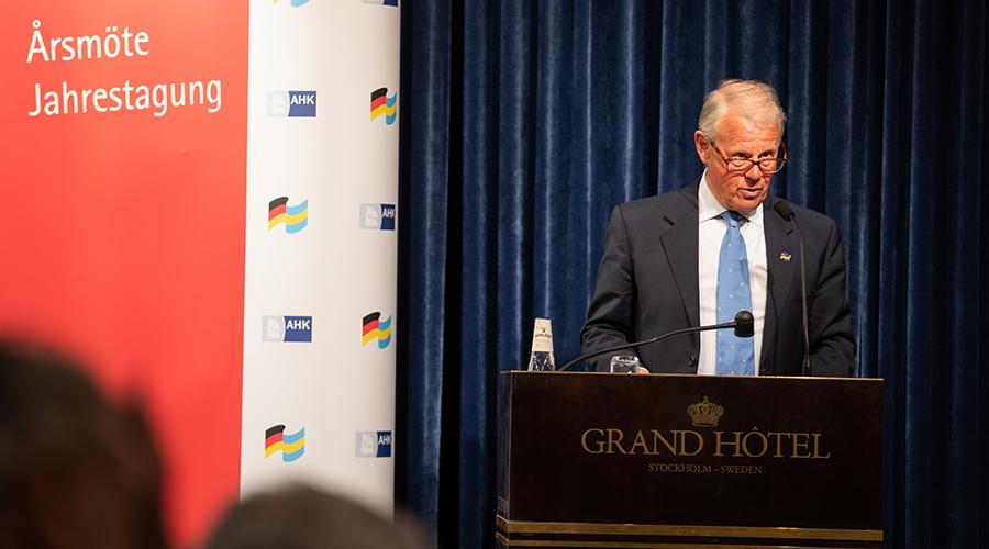 Staffan Bohman auf der Jahrestagung der Deutsch-Schwedischen Handelskammer 2019 in Stockholm.