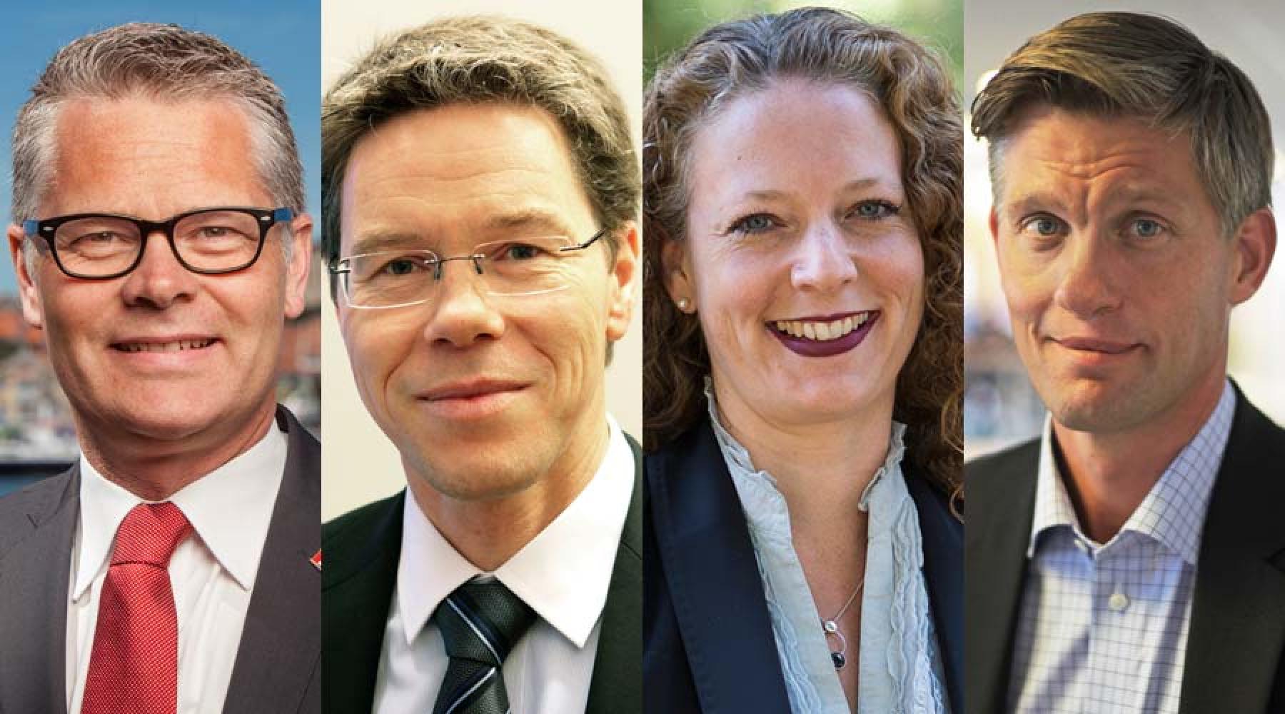 Ett collage av fyra personporträtt: Niclas Mårtensson, Karsten Keller, Ninni Löwgren och Jörgen Kihlgren.