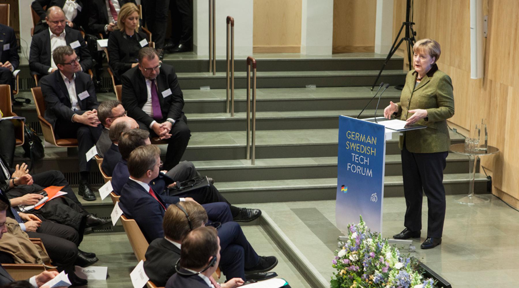 Tysklands förbundskansler Angela Merkel på German Swedish Tech Forum
