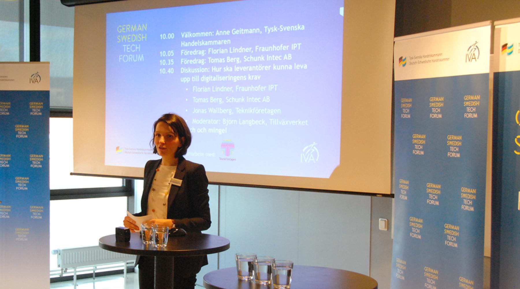 Anne Geitmann på German Swedish Tech Forum-seminariet på Tysk-Svenska Handelskammaren