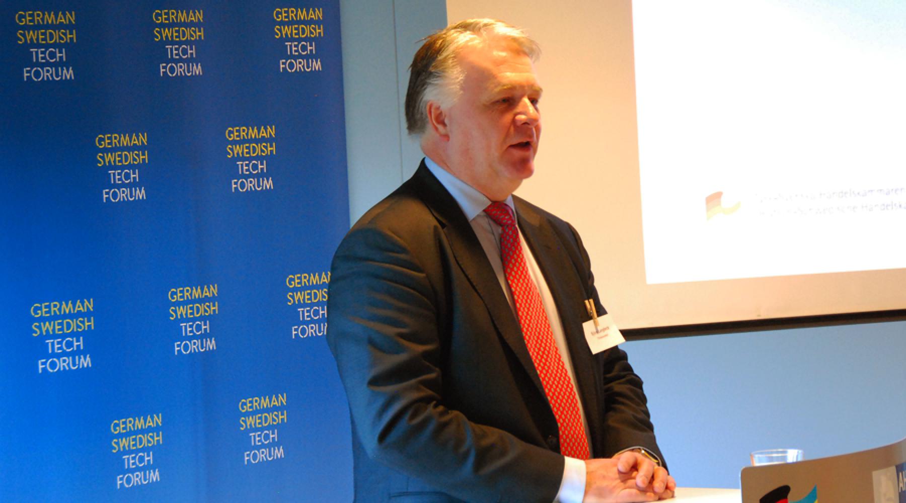 Björn Langbeck beim German Swedish Tech Forum-Seminar in der Deutsch-Schwedischen Handelskammer