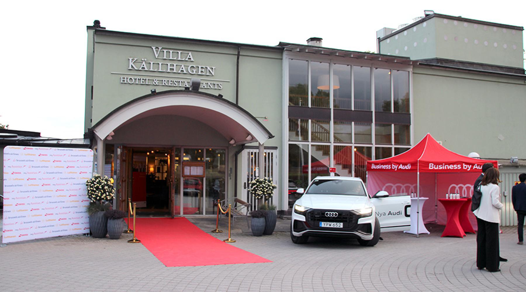 Ein Audi vor der Villa Källhagen auf dem Business Kick-off der Deutsch-Schwedischen Handelskammer 2018