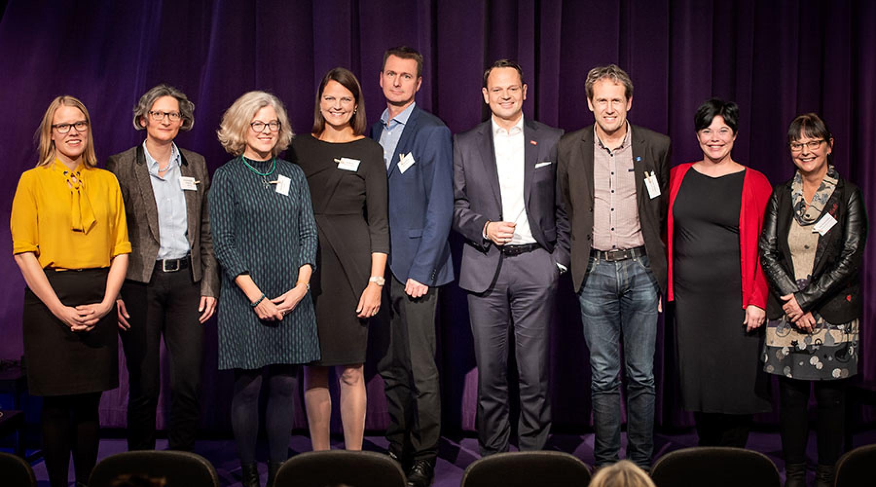 Kristina Yngwe, Cordula Mock-Knoblauch, Eva Krutmeijer, Eva Bennis, Magnus Berg, Mark Meier, Svante Axelsson, Marlene Burwick och Ylwa Andersdotter på Tysk-Svenska Handelskammarens och BASF:s seminarium "Förnybara material för industrin till nästa nivå"
