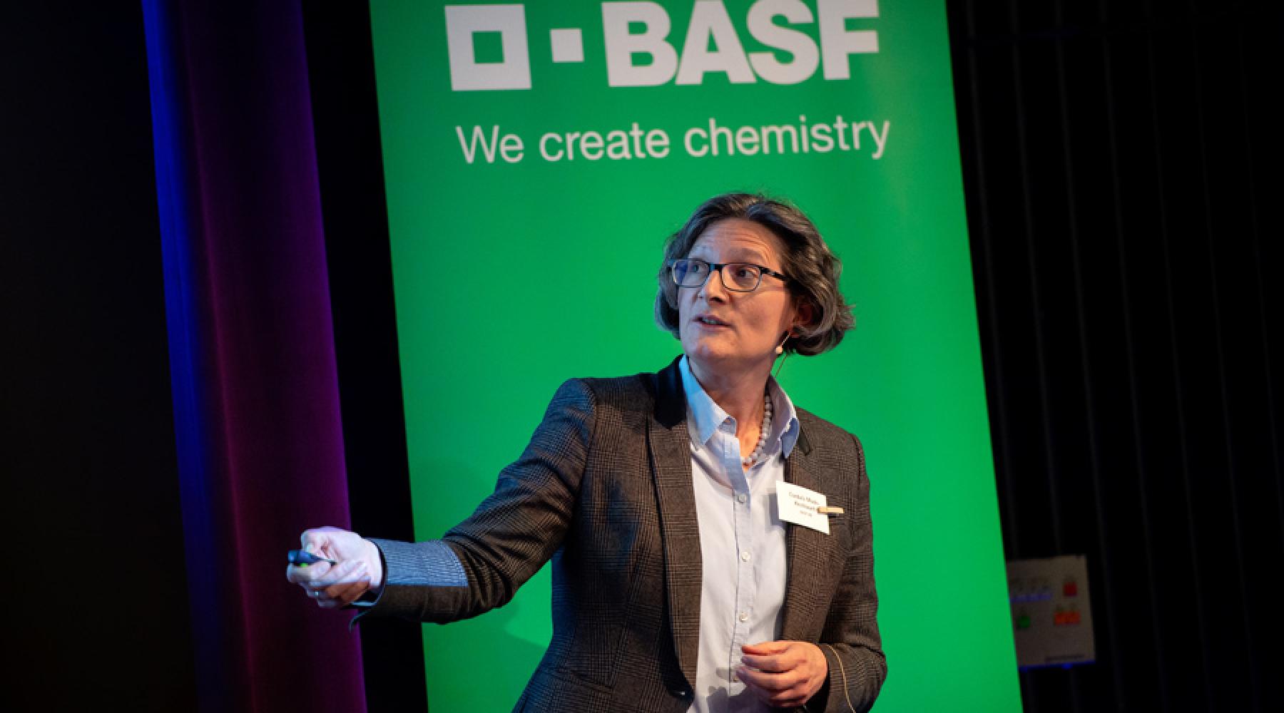 Cordula Mock-Knoblauch på Tysk-Svenska Handelskammarens och BASF:s seminarium "Förnybara material för industrin till nästa nivå"
