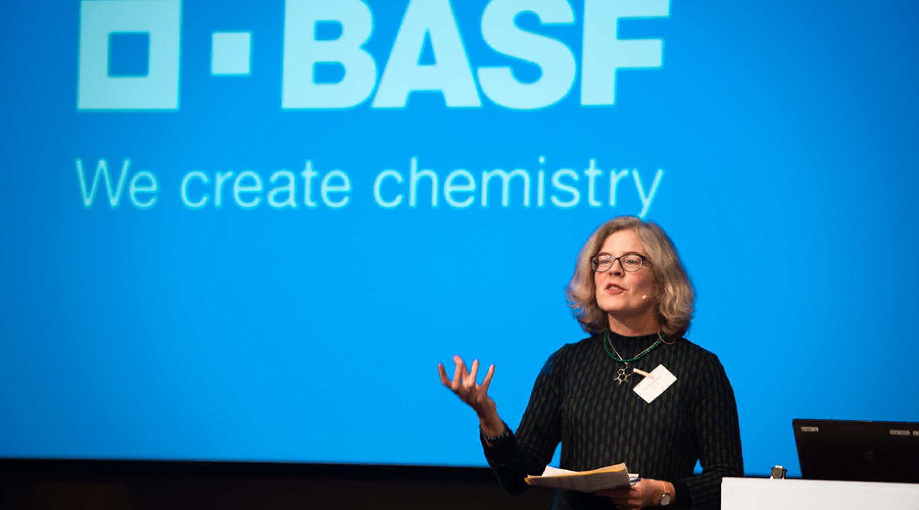 Eva Krutmeijer på Tysk-Svenska Handelskammarens och BASF:s seminarium "Förnybara material för industrin till nästa nivå"