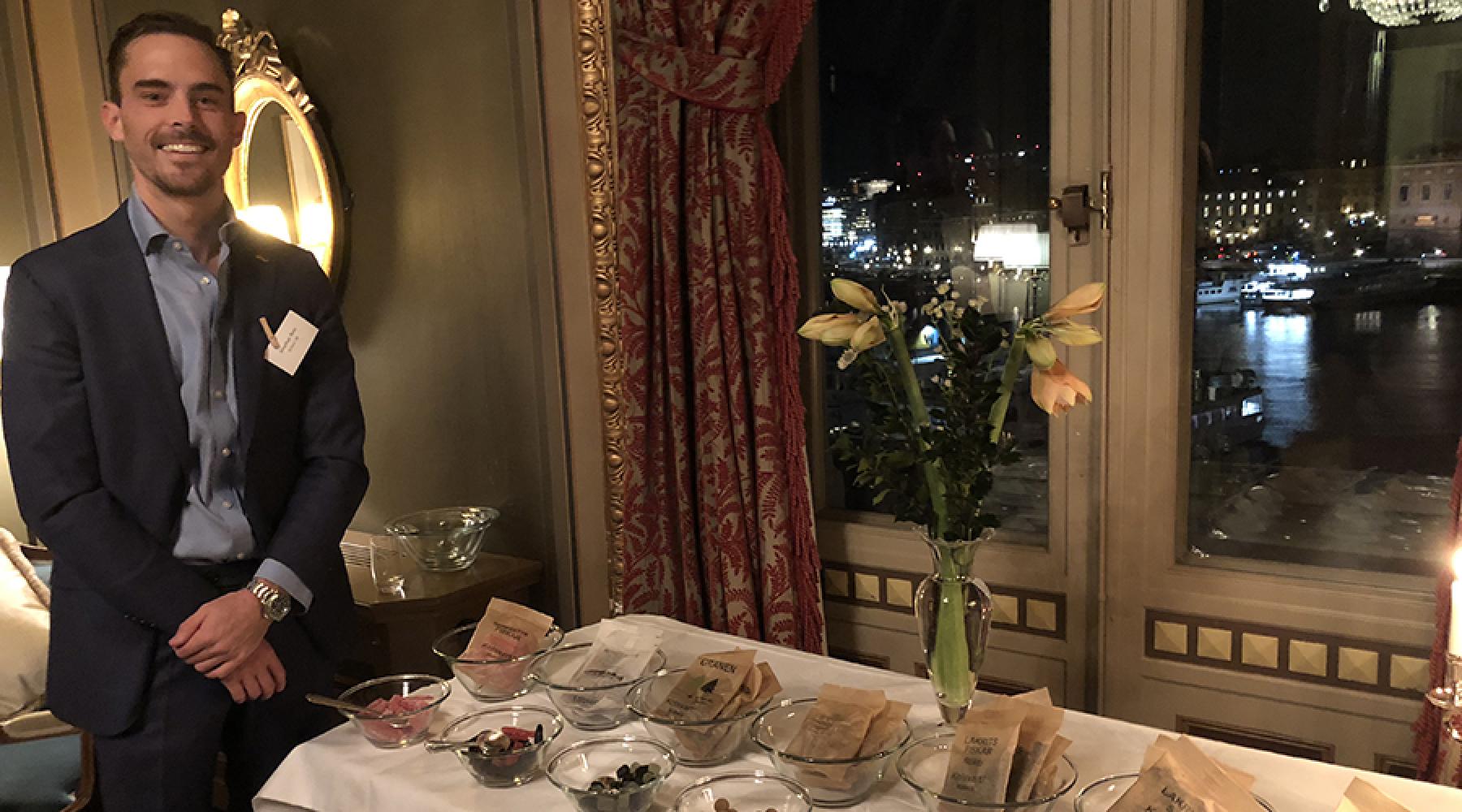 Jonathan Roos, Kolsvart, på Tysk-Svenska Handelskammarens Executive Talk på Grand Hôtel i Stockholm