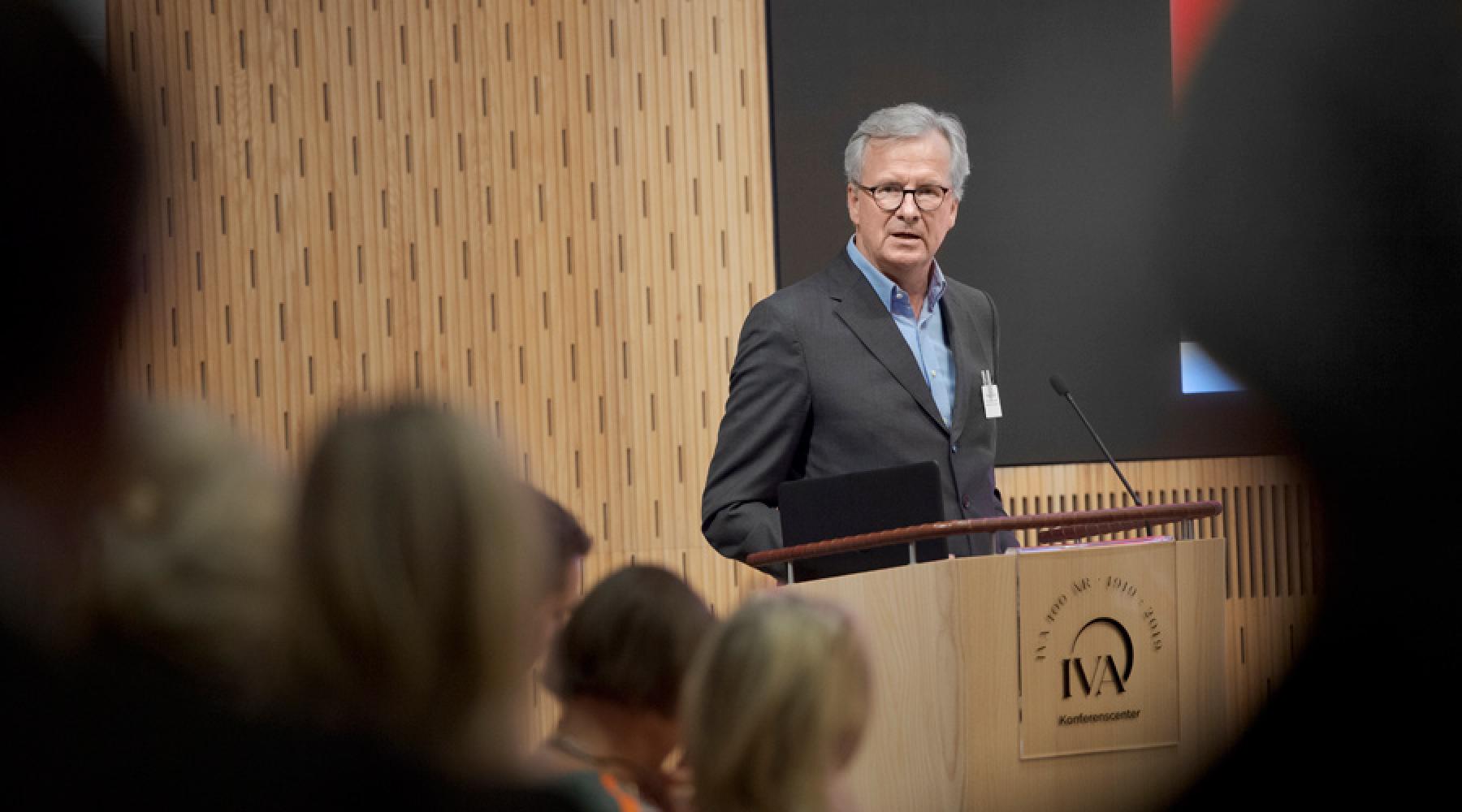 Holger Bingmann i talarstolen på Tysk-Svenska Handelskammarens Chairman's New Year Reception 2019.