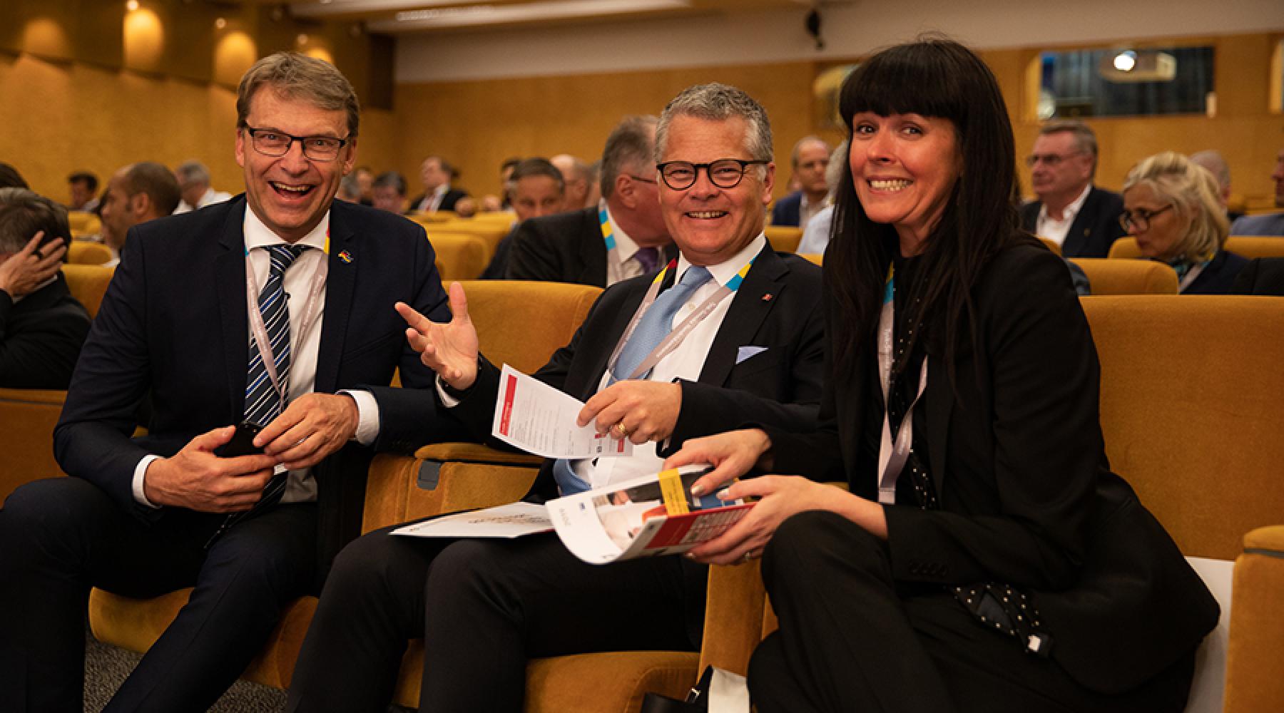 Ulf Troedsson, Niclas Mårtensson och Anna Storm på Tysk-Svenska Handelskammarens årsmöte 2019