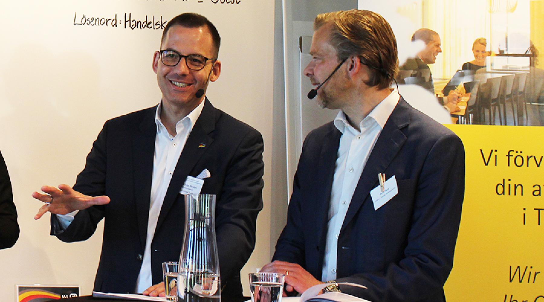 Dr. Matthias Heiden und Peter Berg bei der Deutsch-Schwedischen Handelskammer in Stockholm