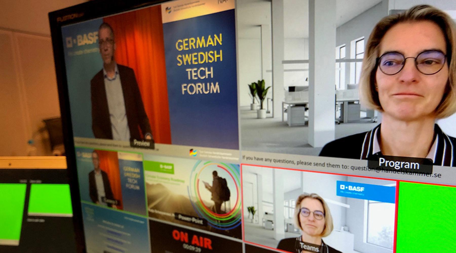 Thomas Malmer und Katja Scharpwinkel, BASF, während des Livestreams.