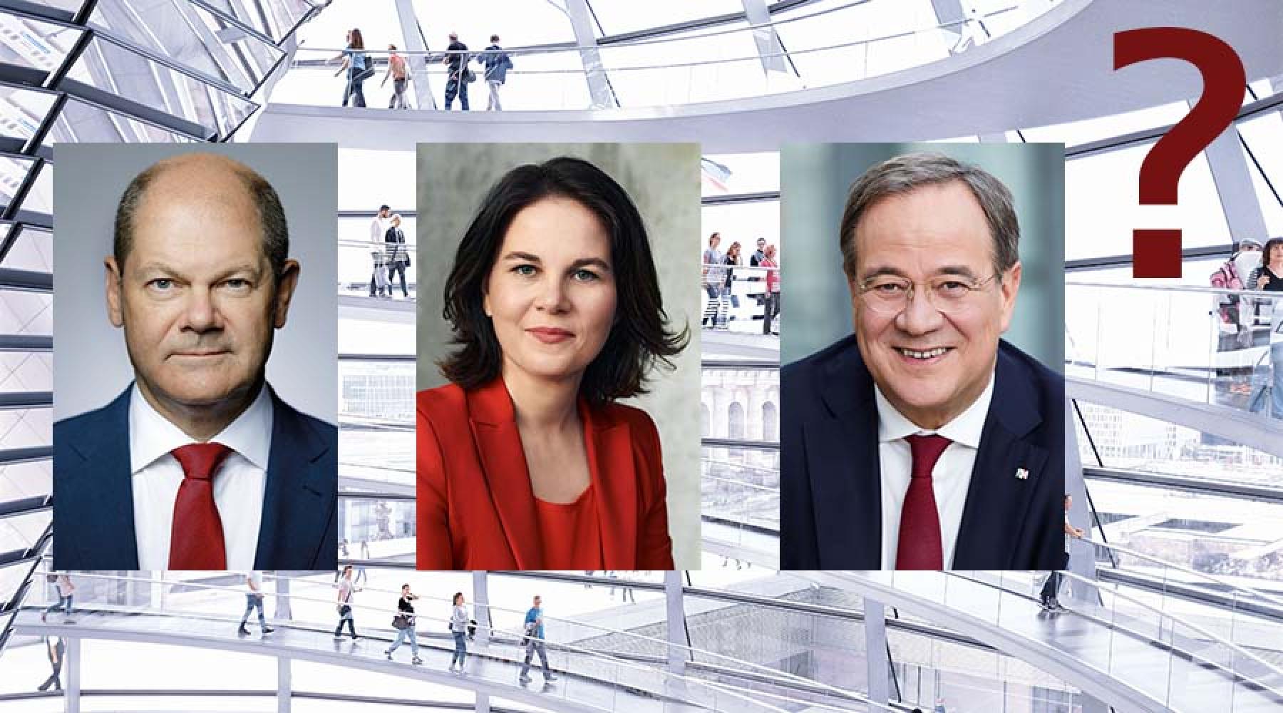 Olaf Scholz Annalena Barebock Armin Laschet