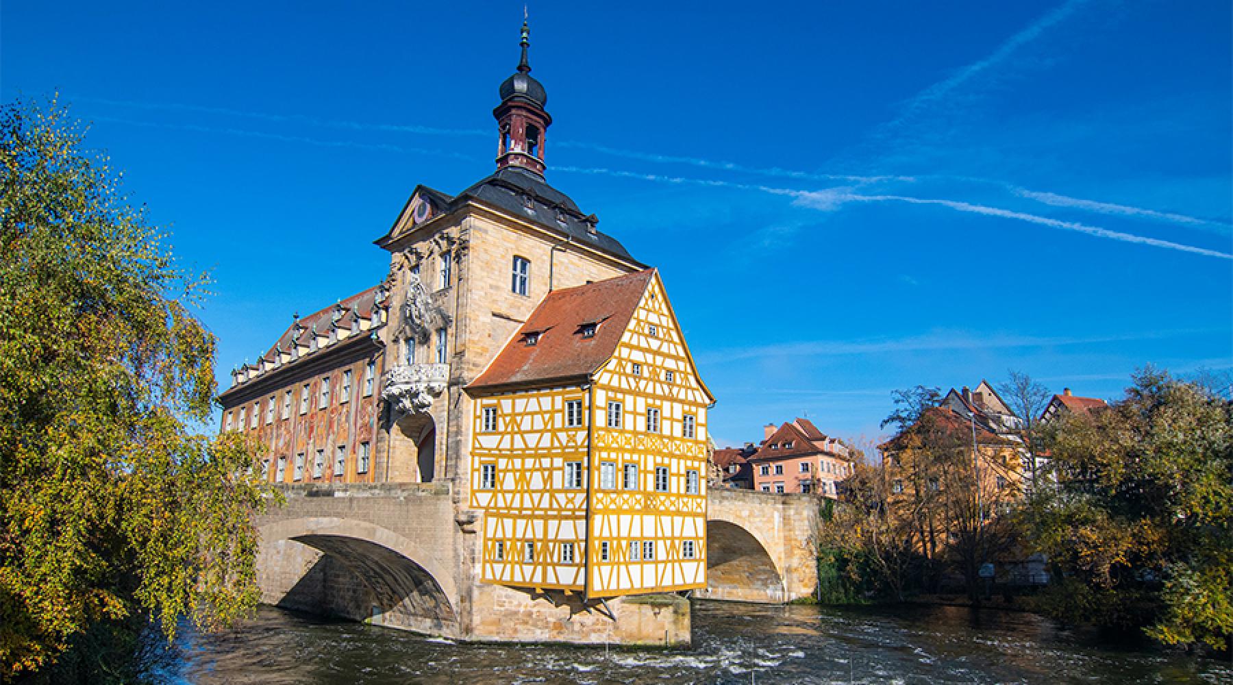 Bild på gamla rådhuset i Bamberg