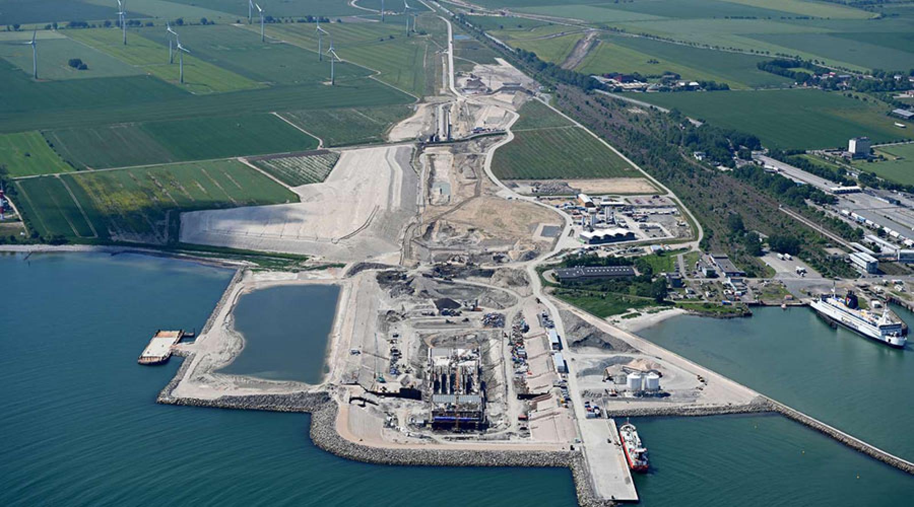 En illustration av Fehmarn Bält-tunneln