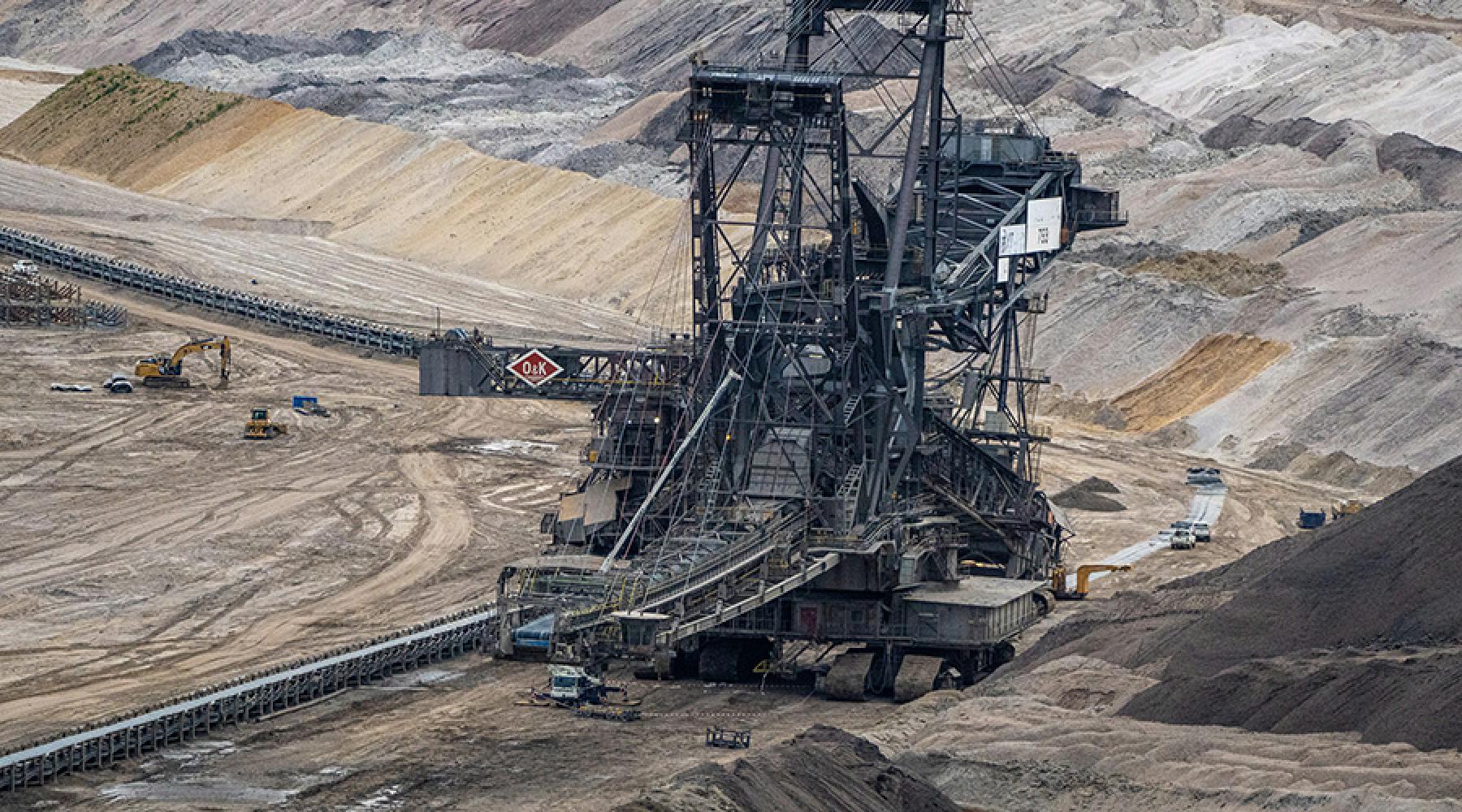 En bild på kolbrytning i Hambach, Tyskland